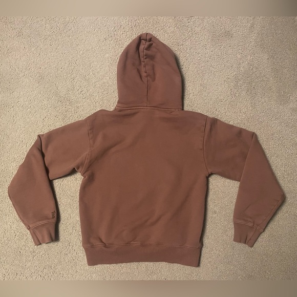 Aritzia TNA Cozy Fleece Perfect Fit Hoodie in Brown 2XS - Picture 2 of 5